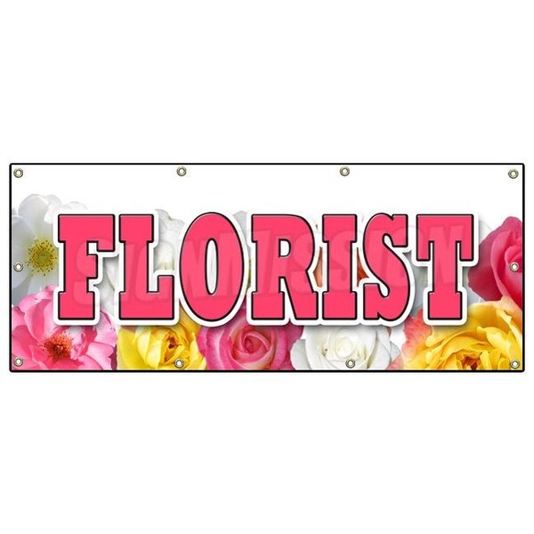 Signmission FLORIST BANNER SIGN rose flower shop arrangements delivery fresh plants B-96 Florist - main